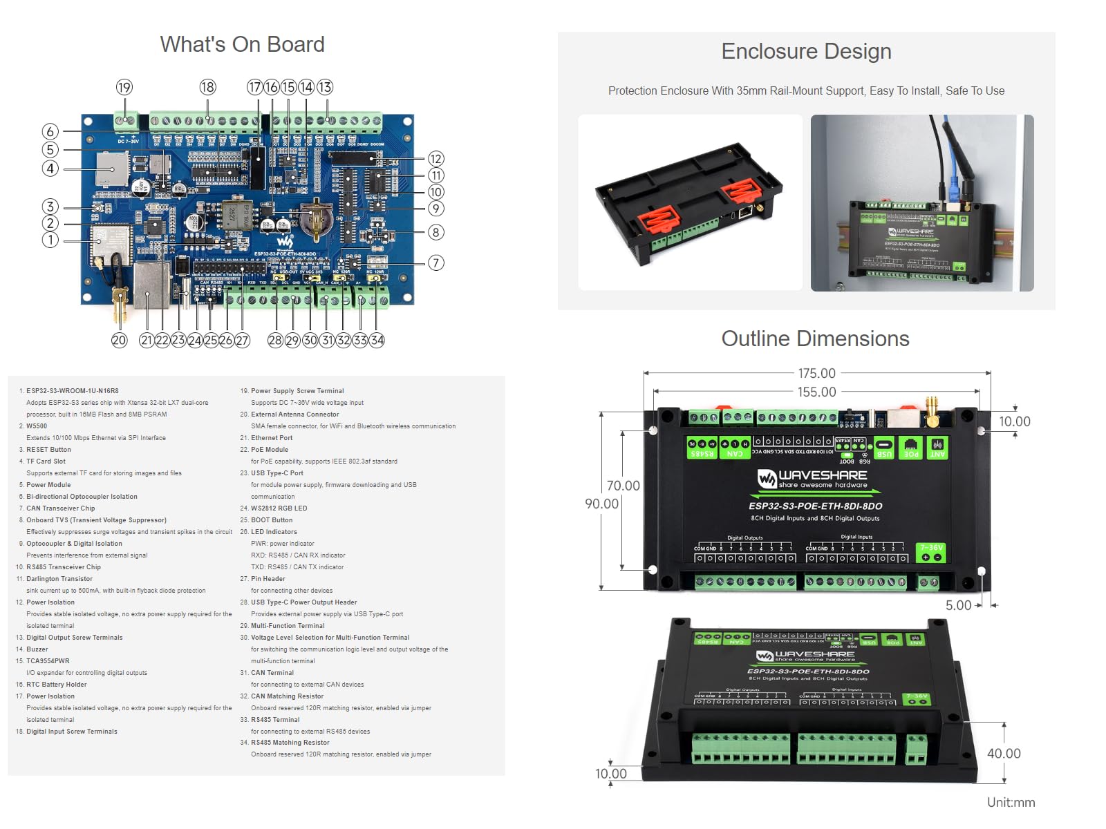 waveshare-industrial-esp32-s3-8-kanal-controller-di-do-mit-wifi-bt-rs485-can-eth image 5