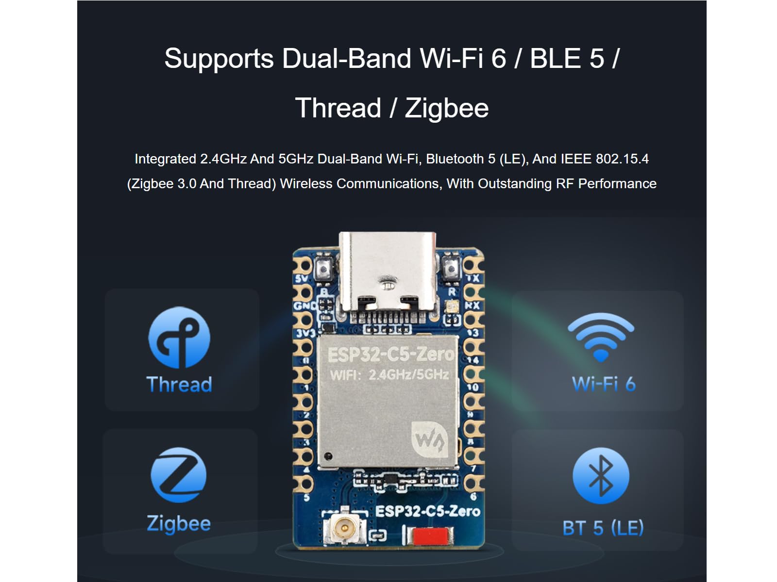 waveshare-esp32-c5-zero-mini-wi-fi-entwicklungsboard-ohne-header-dual-band-wi-fi image 3
