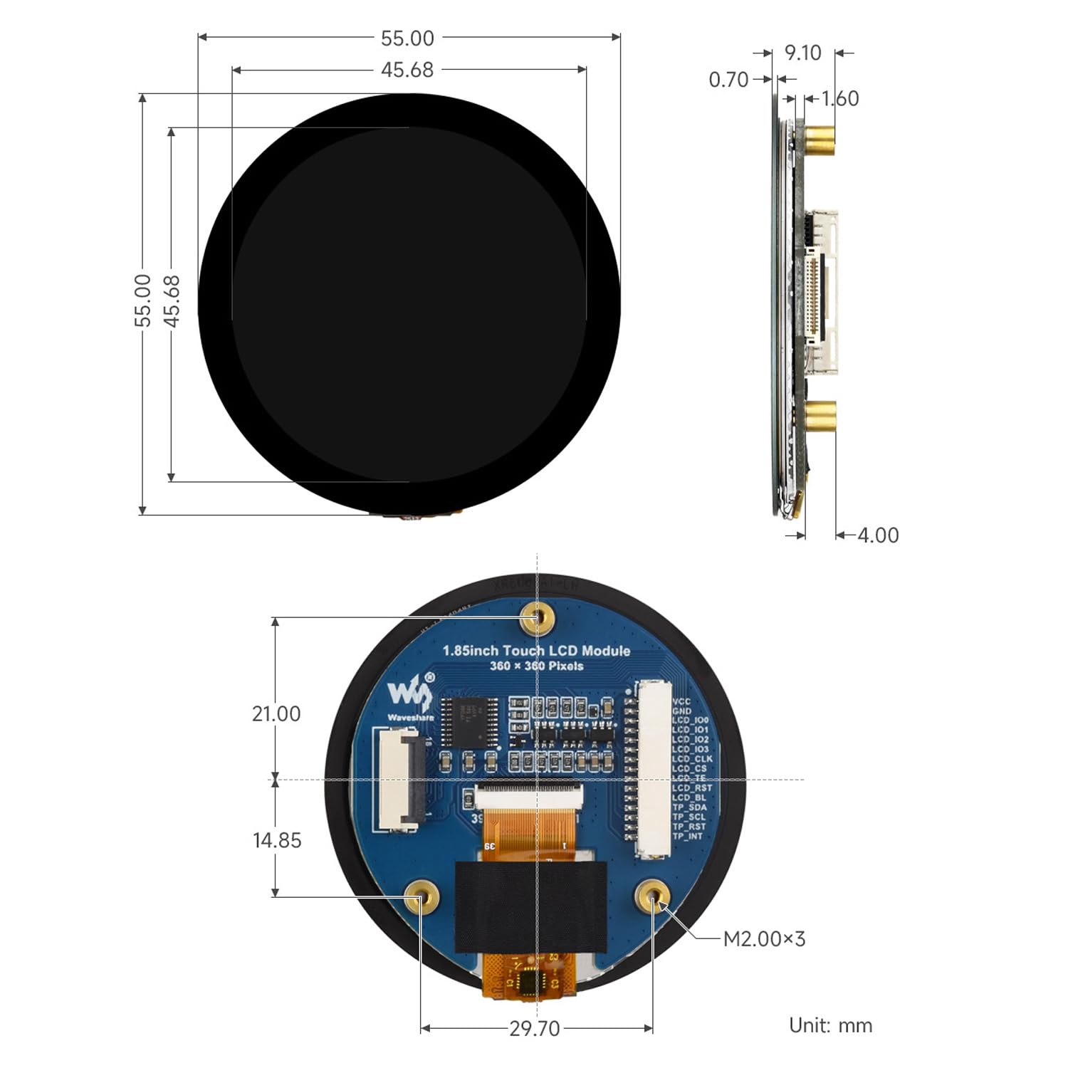 waveshare-1-85-zoll-touch-lcd-displaymodul-360x360-f-r-raspberry-pi-pico image 7