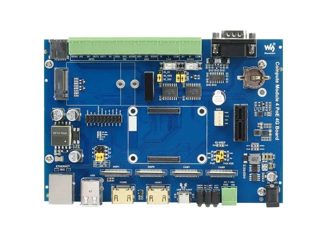 waveshare-compute-module-4-industrial-iot-base-board-f-r-raspberry-pi-cm4-5g-4g- image 1