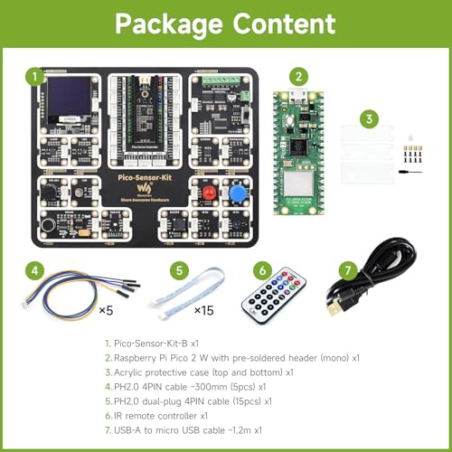 waveshare-pi-pico-2-w-sensor-kit-rpi-pico-2-w-rp2350-mit-wifi-bt-15-sensor-modul image 4