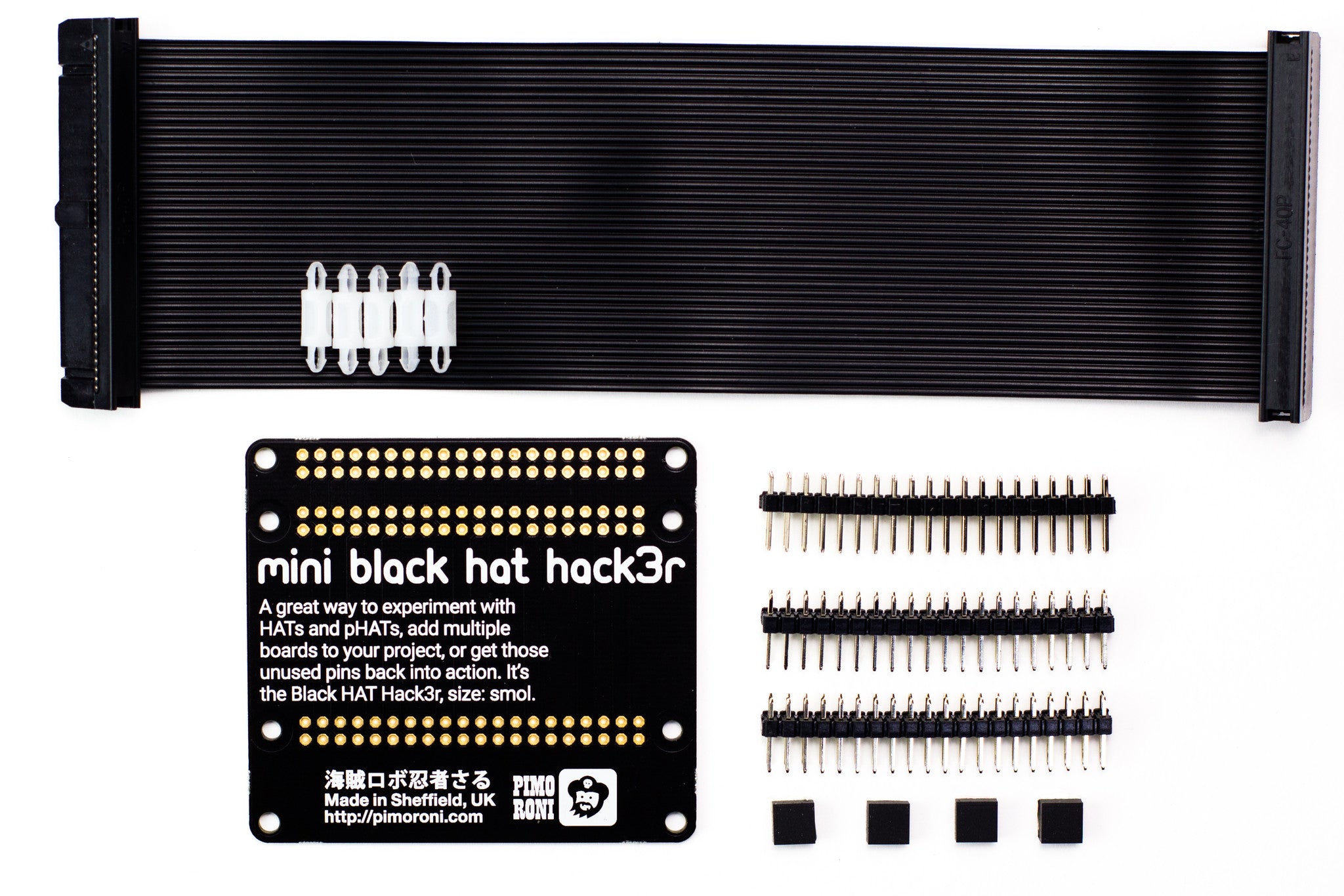 pimoroni-mini-black-hat-hack3r-gpio-debug-board-f-r-raspberry-pi-hat-phat image 3