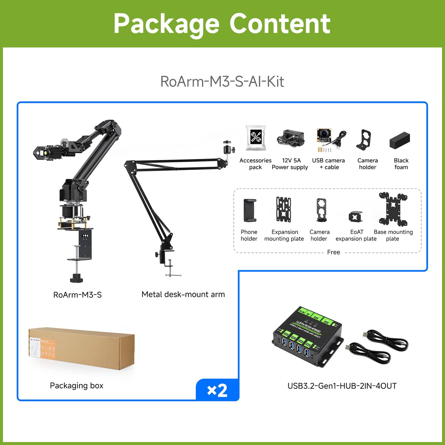 waveshare-roarm-m3-s-roboterarm-kit-5-1-dof-esp32-lerobot-ai image 2
