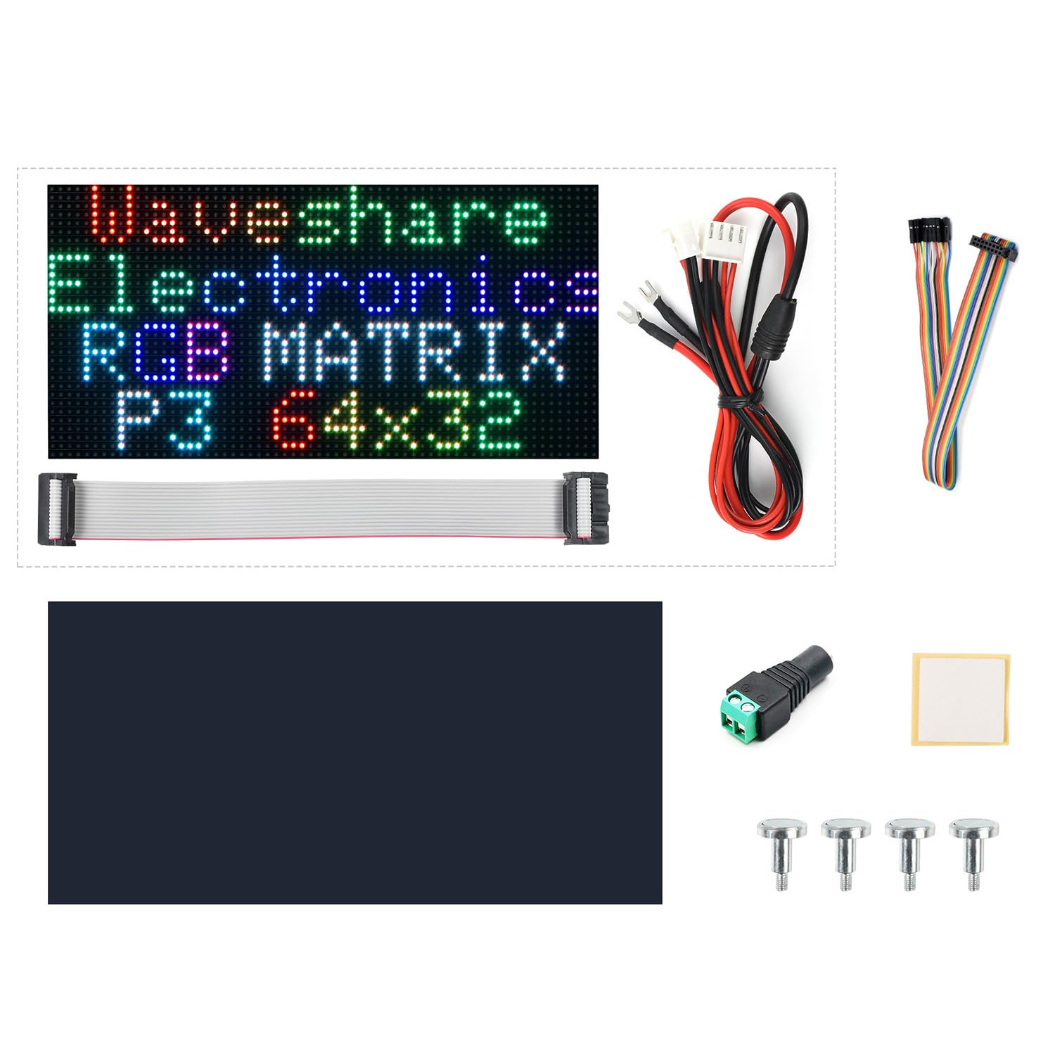 waveshare-rgb-full-color-led-matrix-panel-64x32-pixel-3mm-pitch-hub75-display image 1
