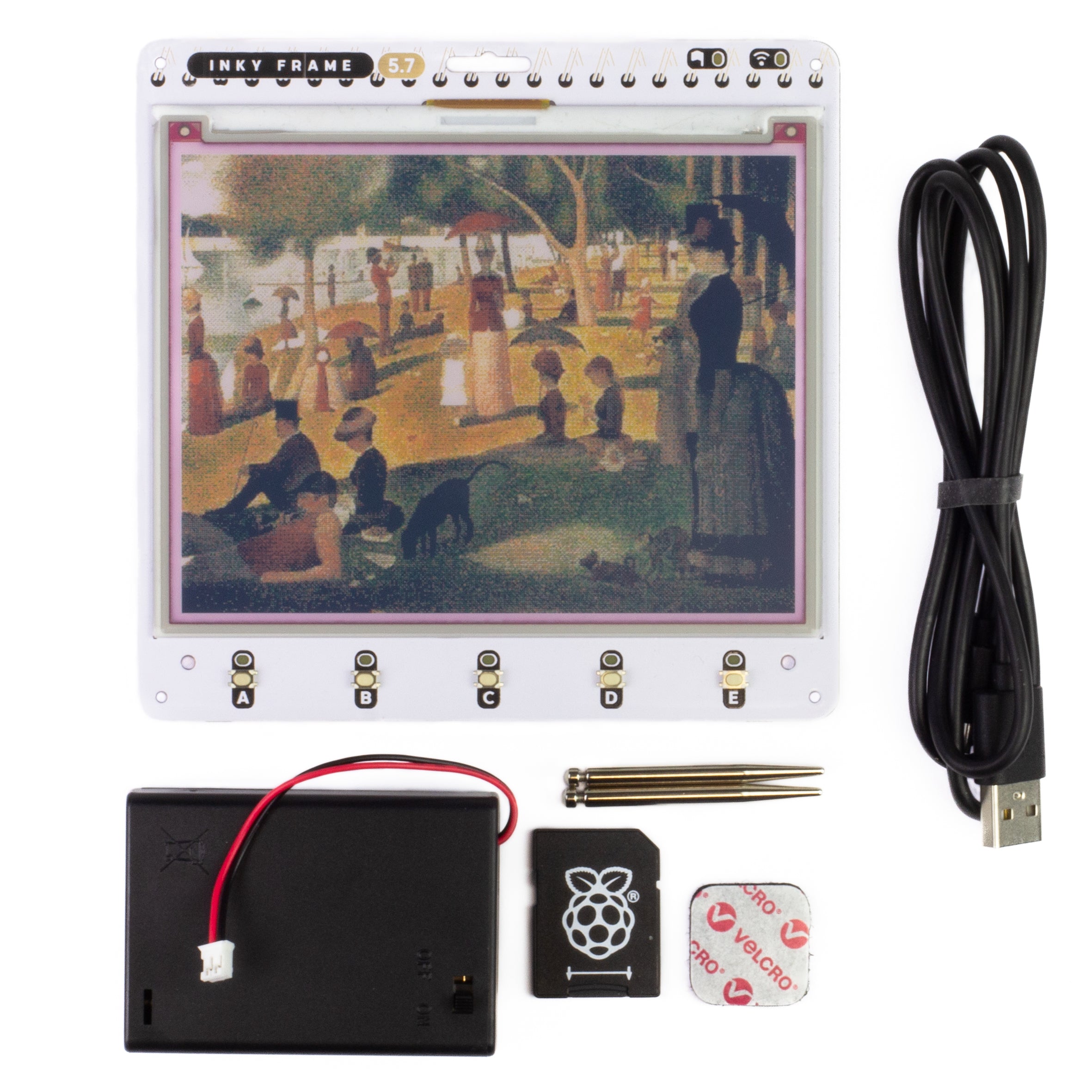 pimoroni-inky-frame-5-7-pico-w-an-bord-7-farben-e-ink-display image 2