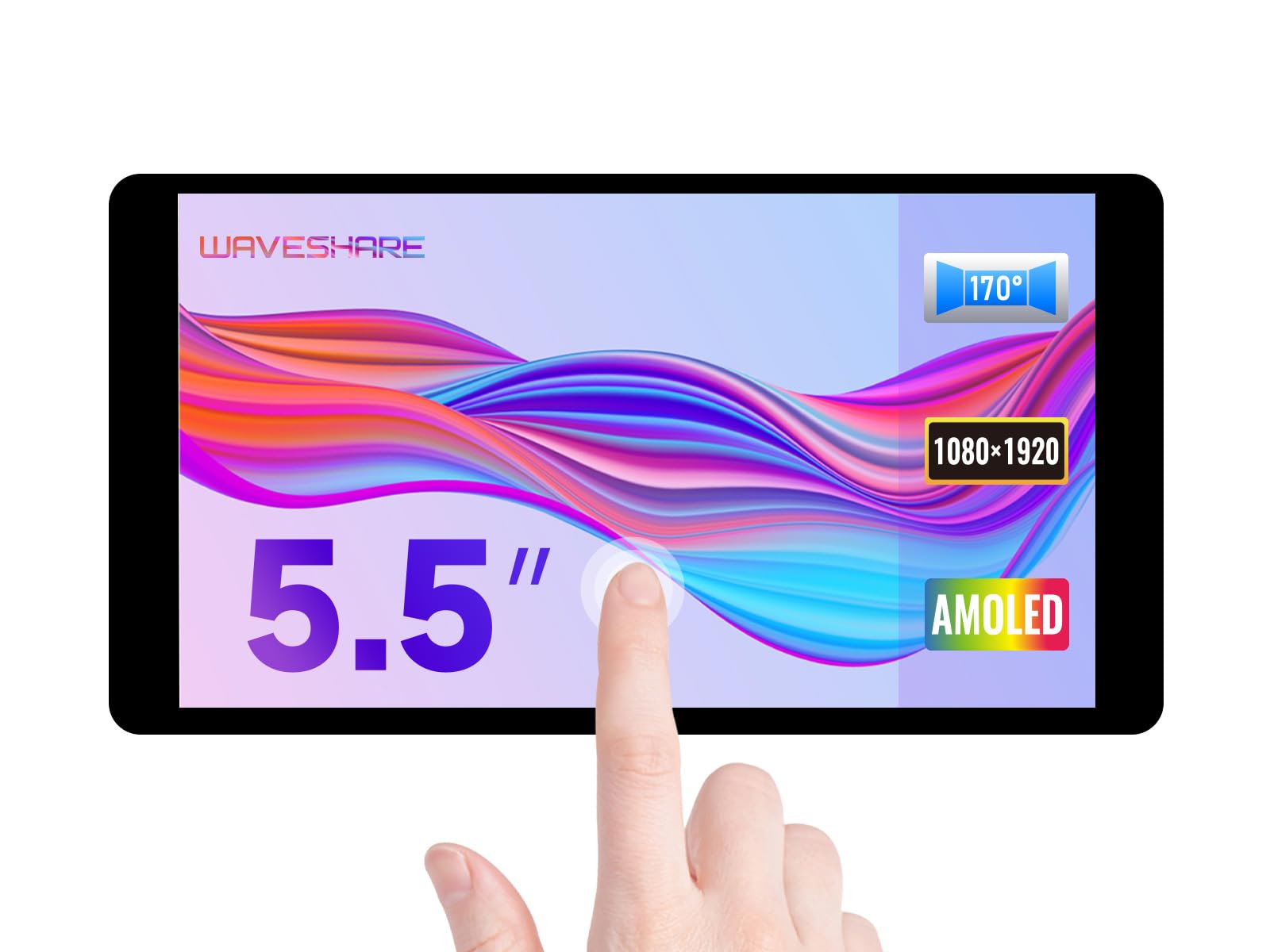 waveshare-5-5-zoll-hdmi-amoled-display-1920x1080-kapazitiver-touch-mit-hartglas image 1