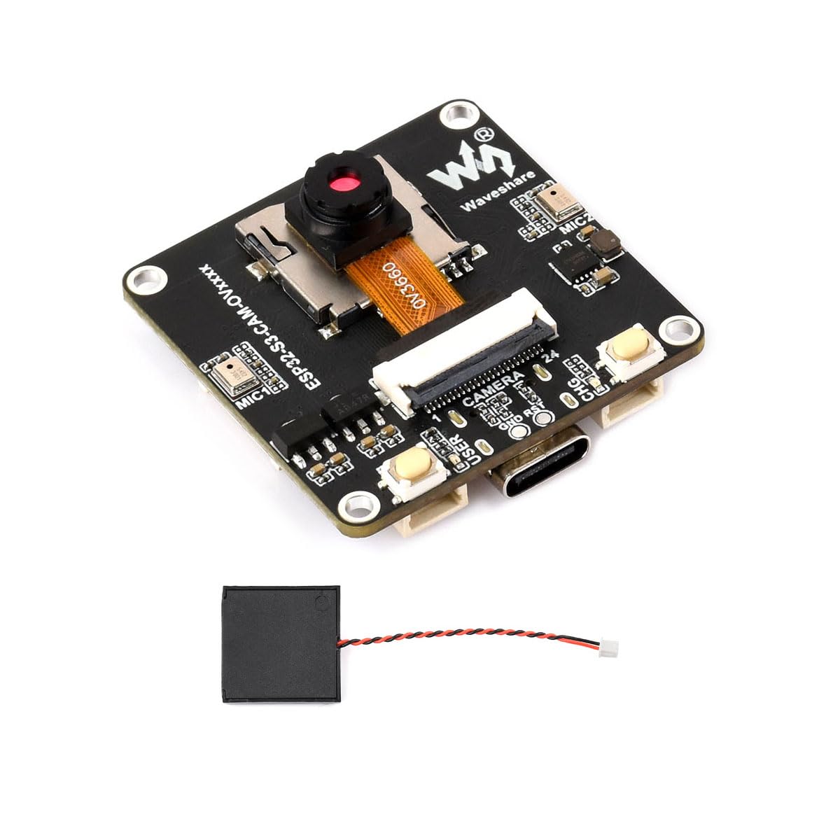 waveshare-esp32-s3-cam-ov3660-aiot-kamera-board-audio-ein-ausgang-display-anschl image 1