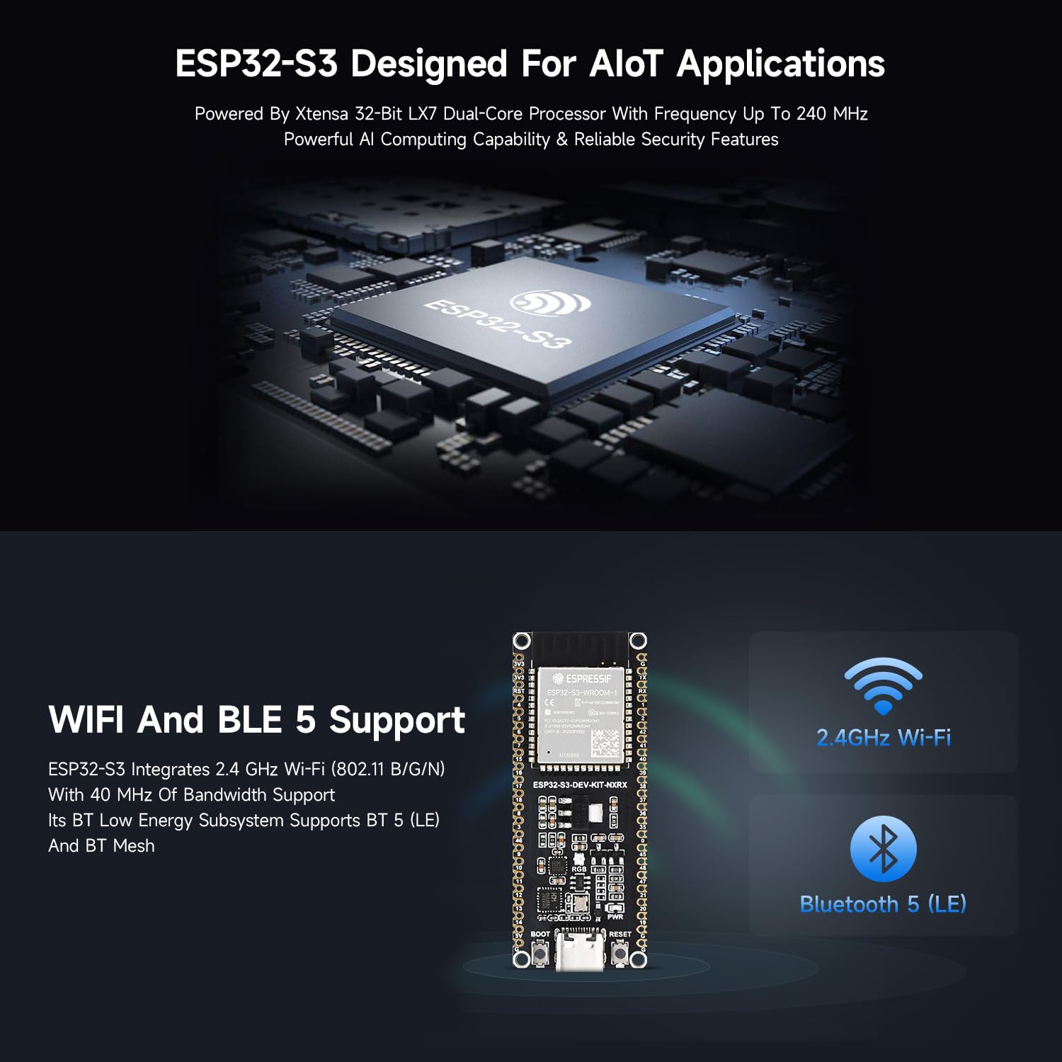 waveshare-esp32-s3-mikrocontroller-entwicklungsboard-240mhz-dual-core-16mb-flash image 5