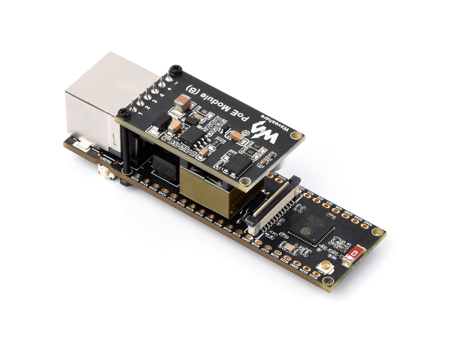 waveshare-esp32-s3-eth-entwicklungsboard-mit-poe-modul-rj45-wi-fi-bt image 1