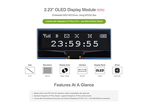 waveshare-2-23-zoll-oled-displaymodul-128x32-spi-i2c-f-r-raspberry-pi-pico image 8
