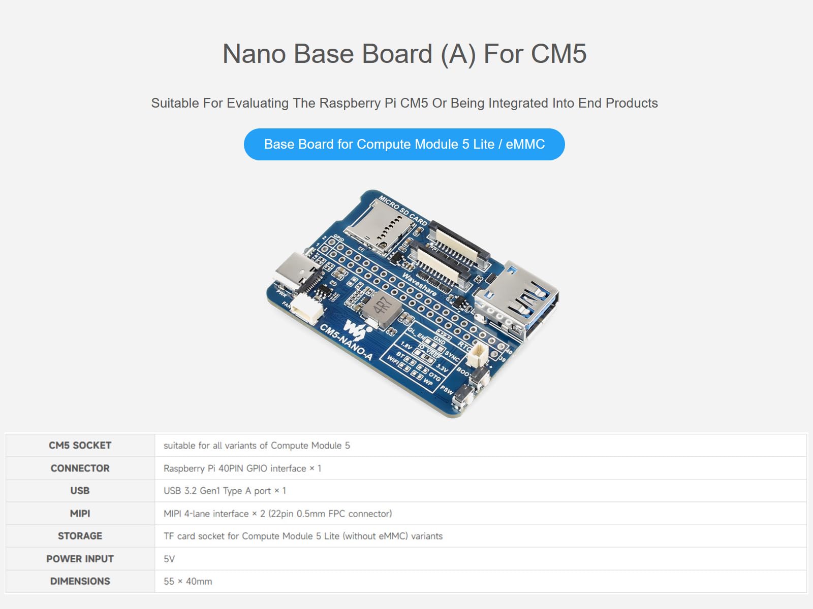 waveshare-nano-base-board-a-f-r-raspberry-pi-compute-module-5-mini-tr-gerboard-5 image 2