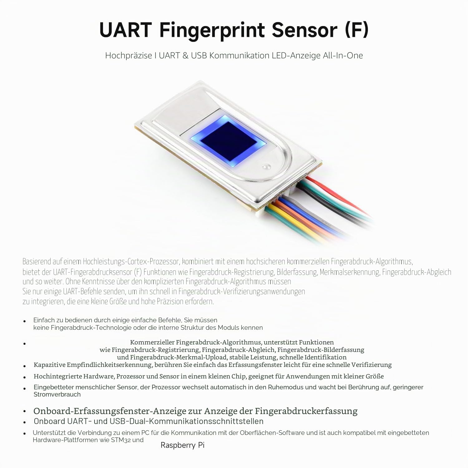 waveshare-kapazitiver-fingerprint-sensor-f-all-in-one-uart-usb-rechteck-modul image 3