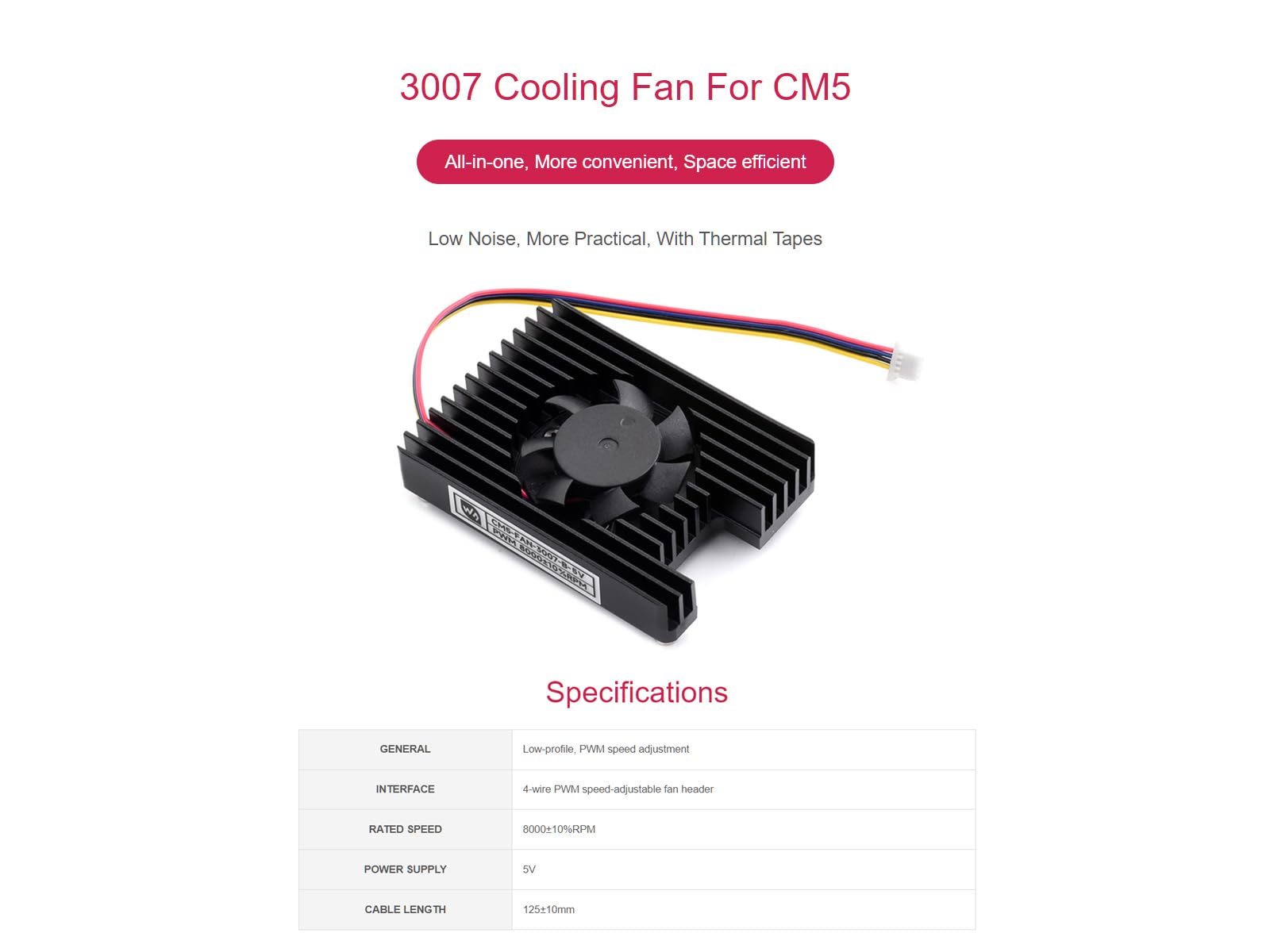 waveshare-cm5-fan-3007-b-5v-k-hll-fter-k-hler-all-in-one-f-r-raspberry-pi-comput image 2