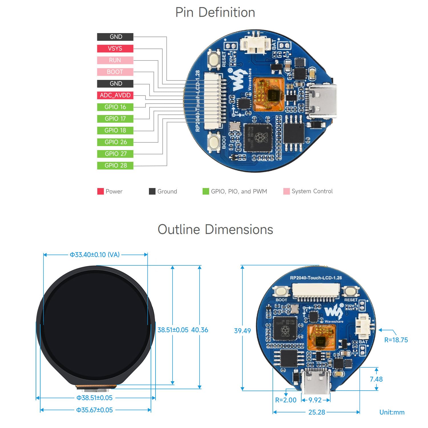 waveshare-rp2040-touch-lcd-1-28-entwicklungsboard-mikrocontroller-mit-1-28-zoll- image 7