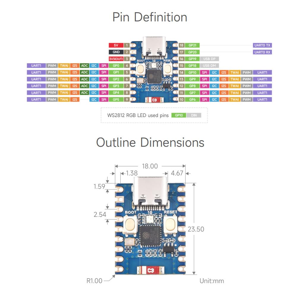 waveshare-esp32-c3-mini-entwicklungsboard-3er-pack-esp32-c3fn4-160-mhz-2-4-ghz-w image 7