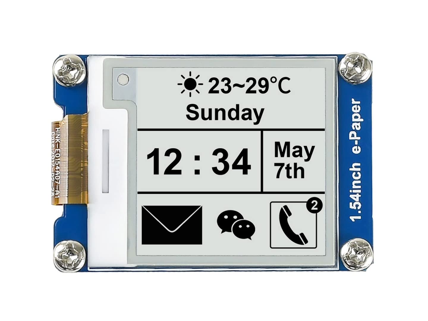 waveshare-1-54-zoll-e-paper-display-200x200-spi-e-ink-modul-f-r-raspberry-pi image 1