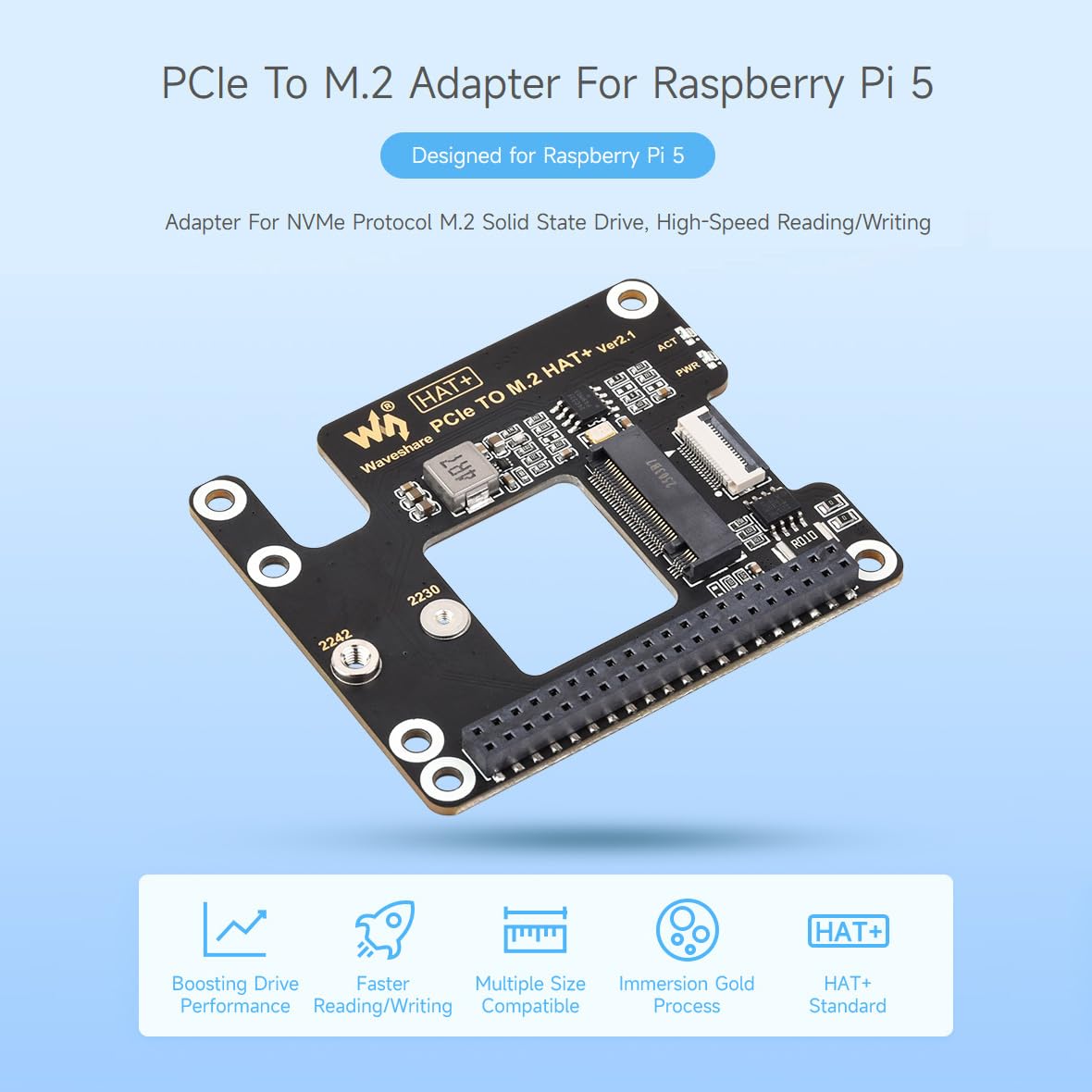 waveshare-pcie-zu-m-2-adapter-f-r-raspberry-pi-5-nvme-ssd-2230-2242 image 3