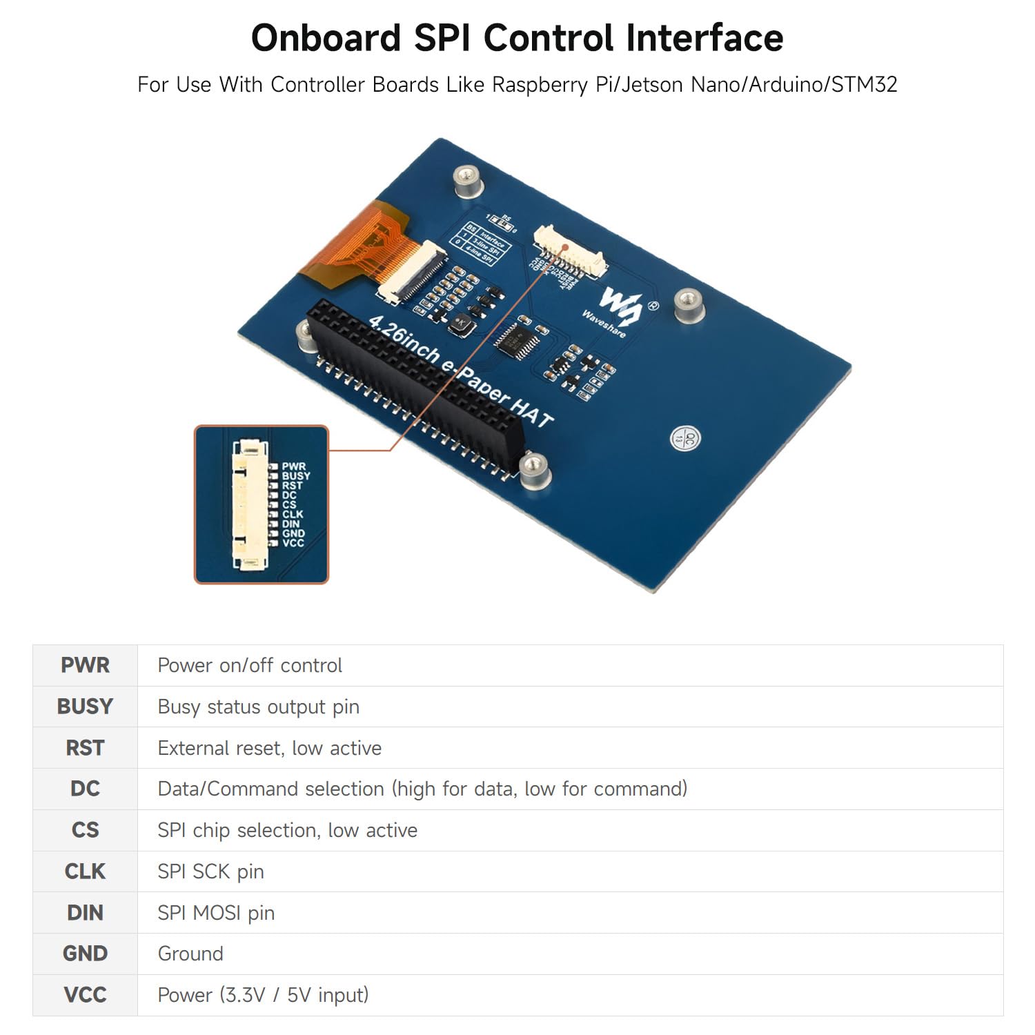 waveshare-4-26-zoll-e-paper-display-hat-mit-pcb-800x480-schwarz-wei-f-r-raspberr image 7