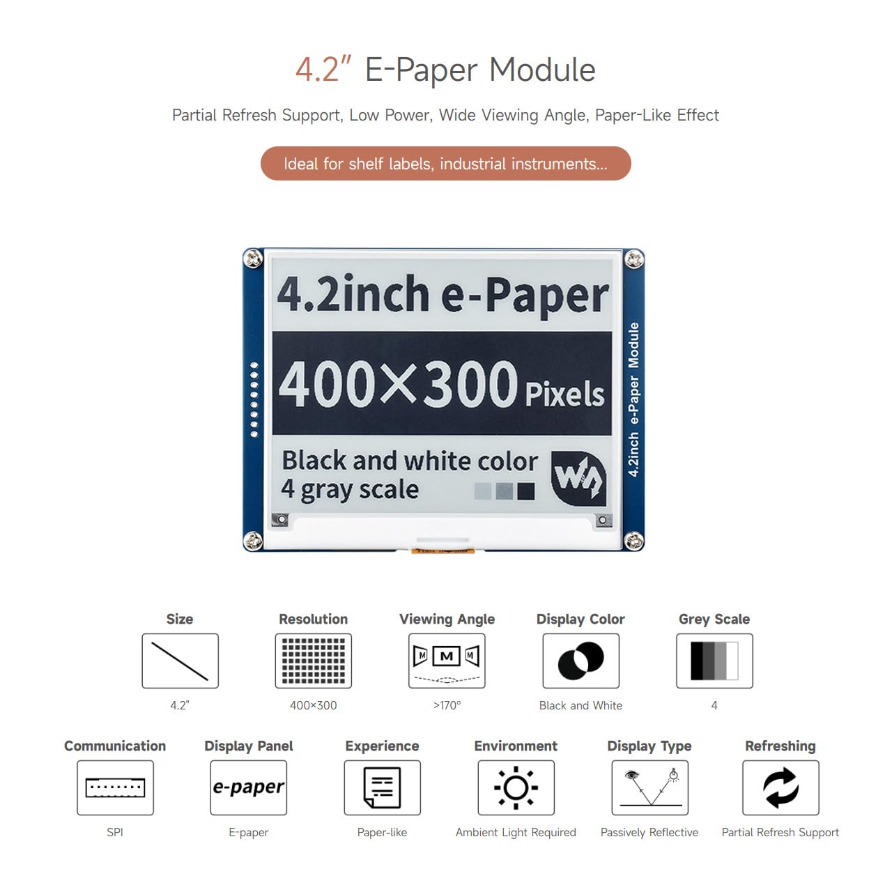waveshare-4-2-zoll-e-paper-display-modul-400x300-schwarz-wei-f-r-raspberry-pi-je image 3