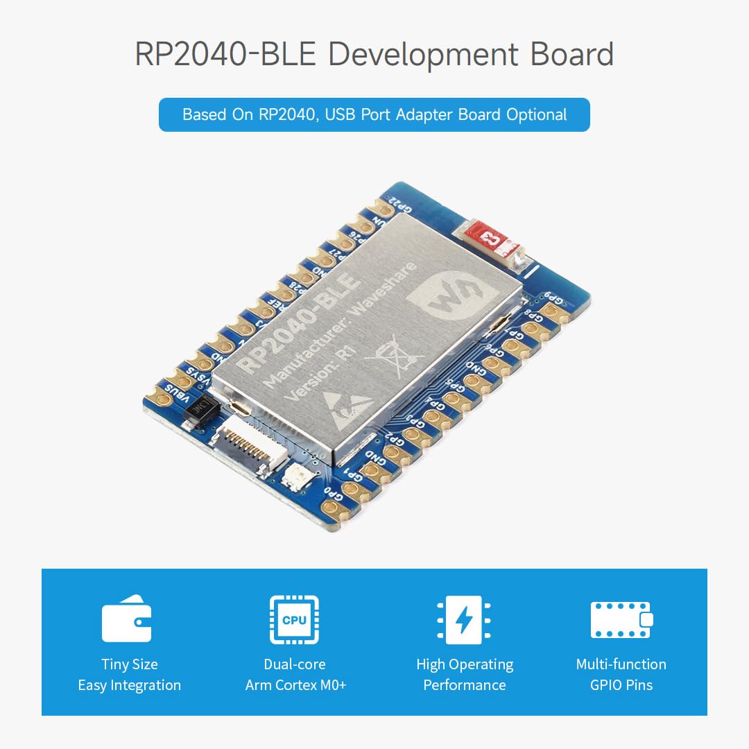 waveshare-rp2040-ble-entwicklungsboard-rp2040-microcontroller-board-mit-bluetoot image 3