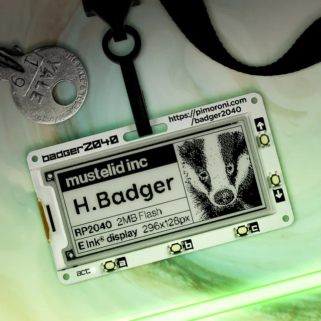 pimoroni-badger-2040-programmierbares-e-ink-badge-mit-rp2040 image 1