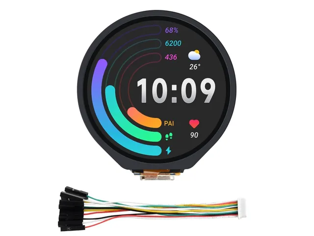 waveshare-rp2350-touch-lcd-1-28-zoll-mcu-board-rund-240x240-mit-6-achsen-sensor- image 1