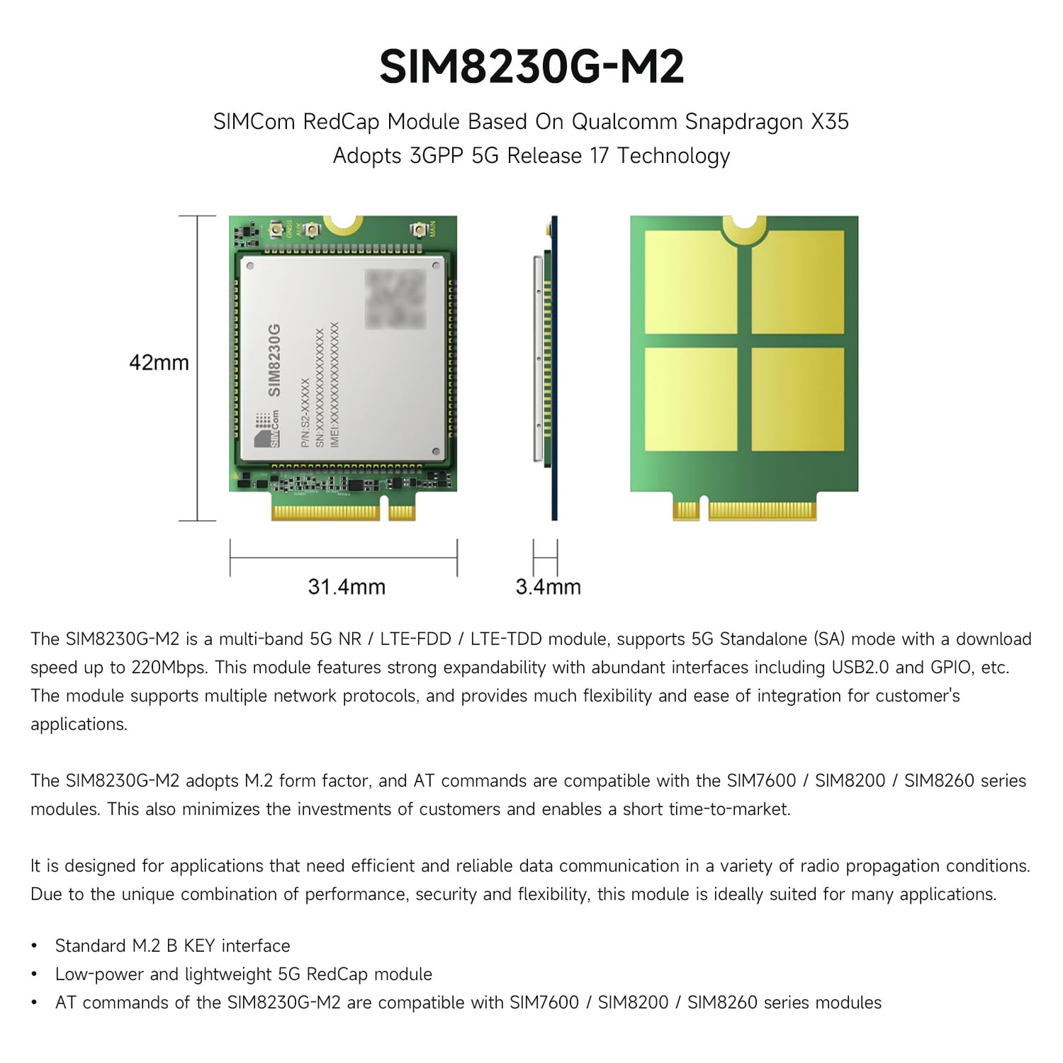 waveshare-sim8230g-m2-simcom-redcap-5g-modul-snapdragon-x35-m-2 image 3