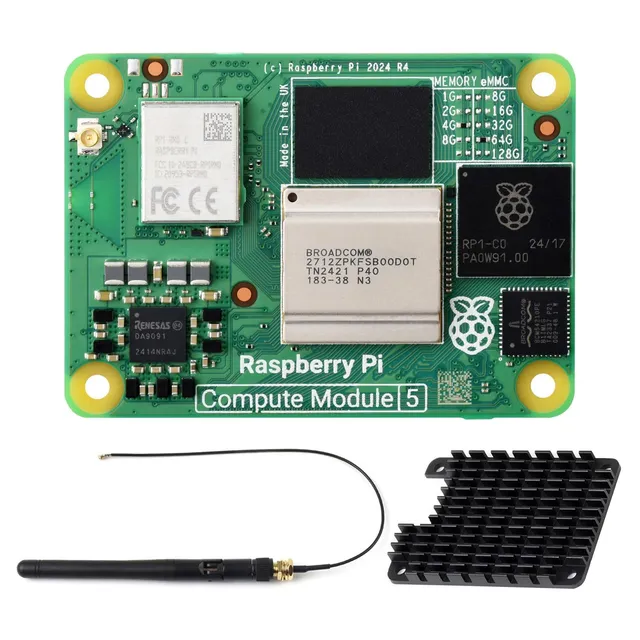 waveshare-cm5-compute-module-5-set-cm5104064-mit-wlan-4gb-ram-64gb-emmc-antennen image 1