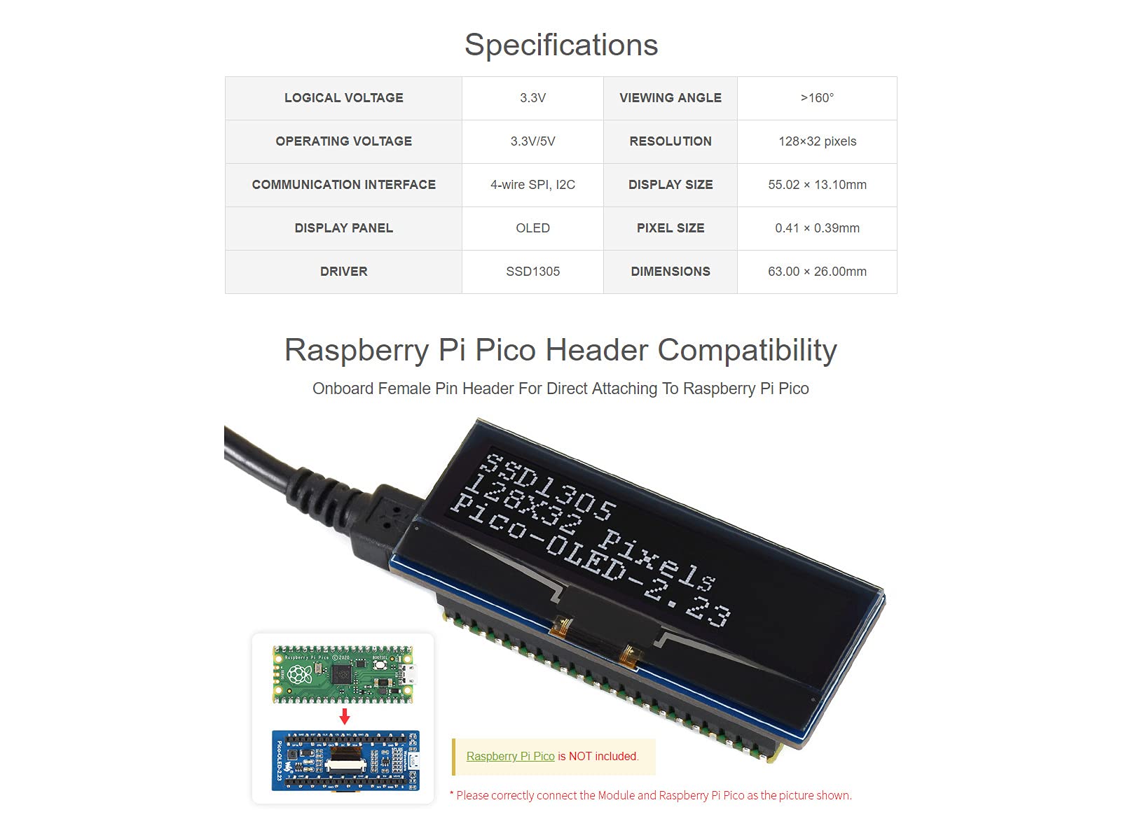 waveshare-2-23-zoll-oled-displaymodul-128x32-spi-i2c-f-r-raspberry-pi-pico image 4