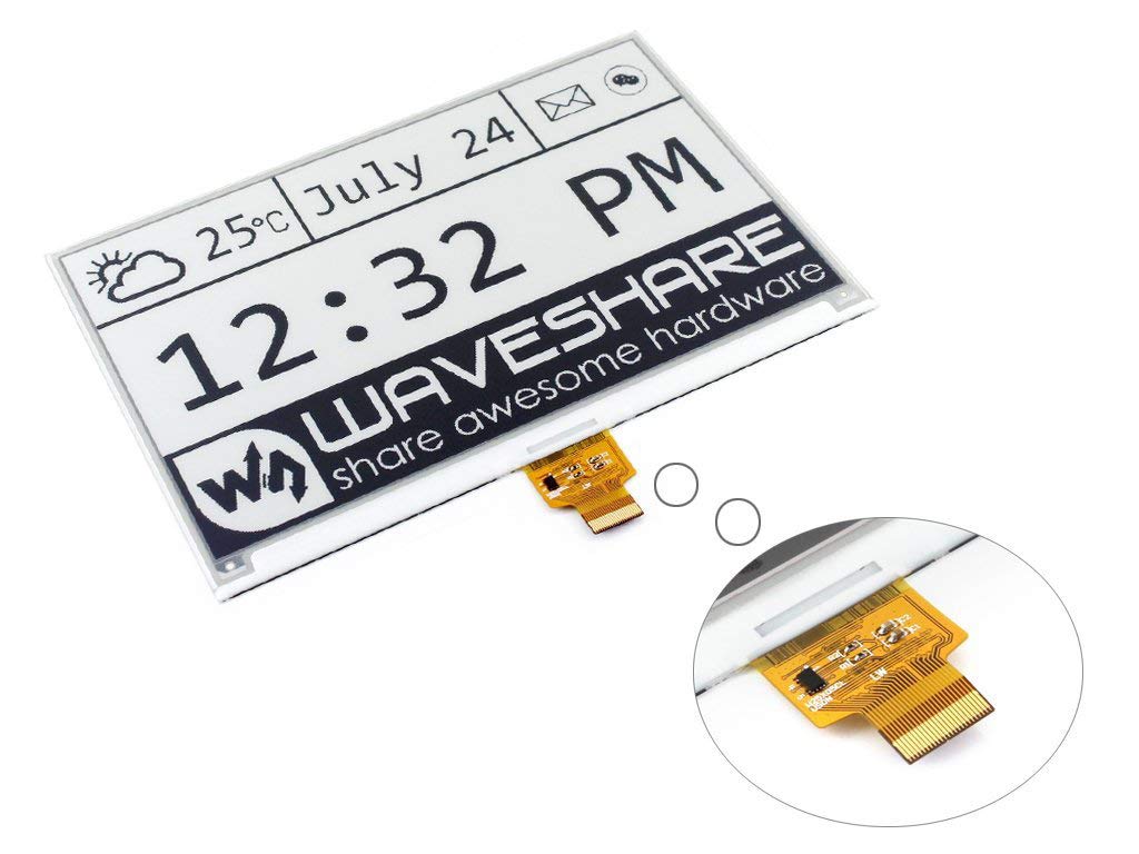waveshare-7-5-zoll-e-paper-hat-modul-800x480-e-ink-esp32-treiberboard-wifi-bluet image 2