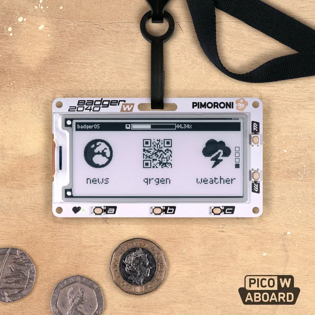 pimoroni-badger-2040-w-programmierbares-e-ink-badge-mit-pico-w-und-wlan image 1