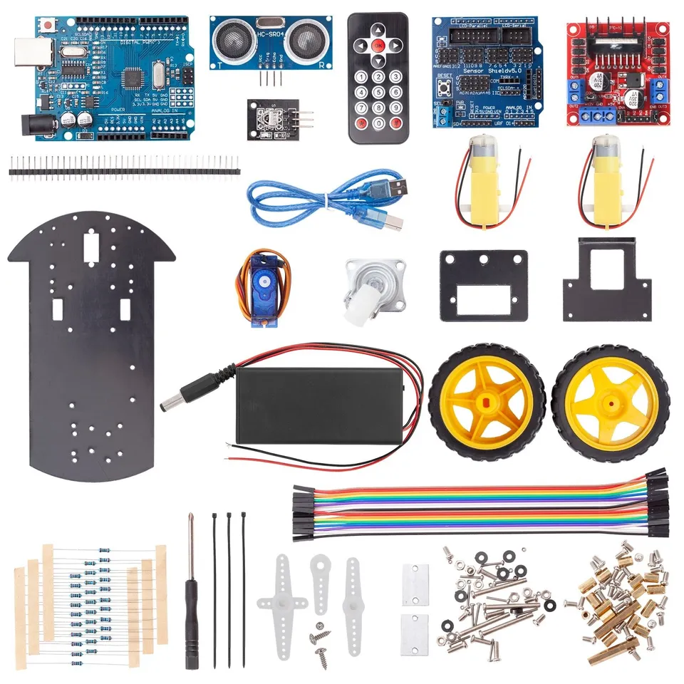 az-delivery-smart-robot-car-diy-kit-2wd-mit-ultraschall-sensor-und-ir-fernbedien image 1