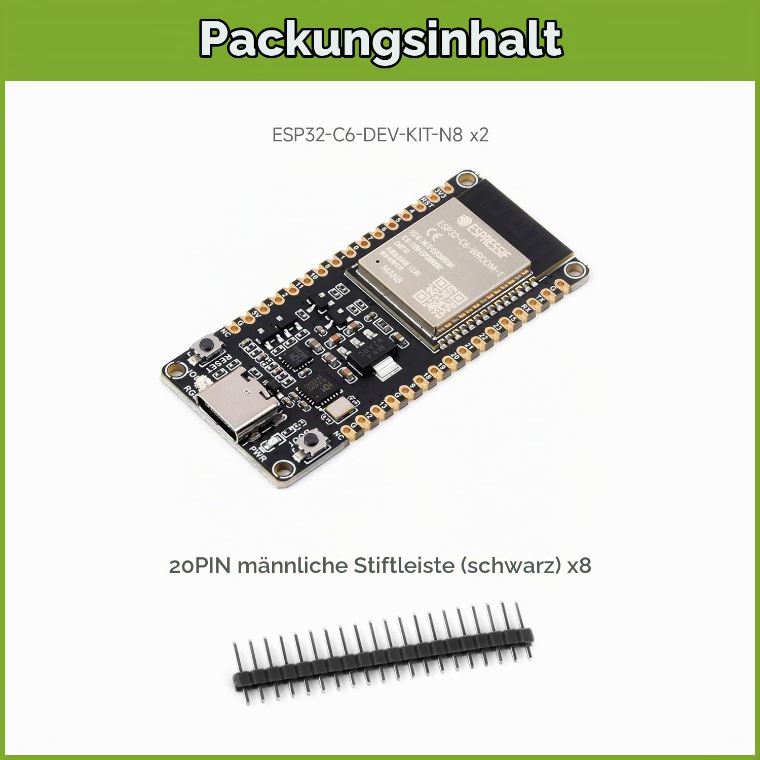 waveshare-esp32-c6-mikrocontroller-2er-set-wifi-6-bluetooth-5-zigbee-development image 2