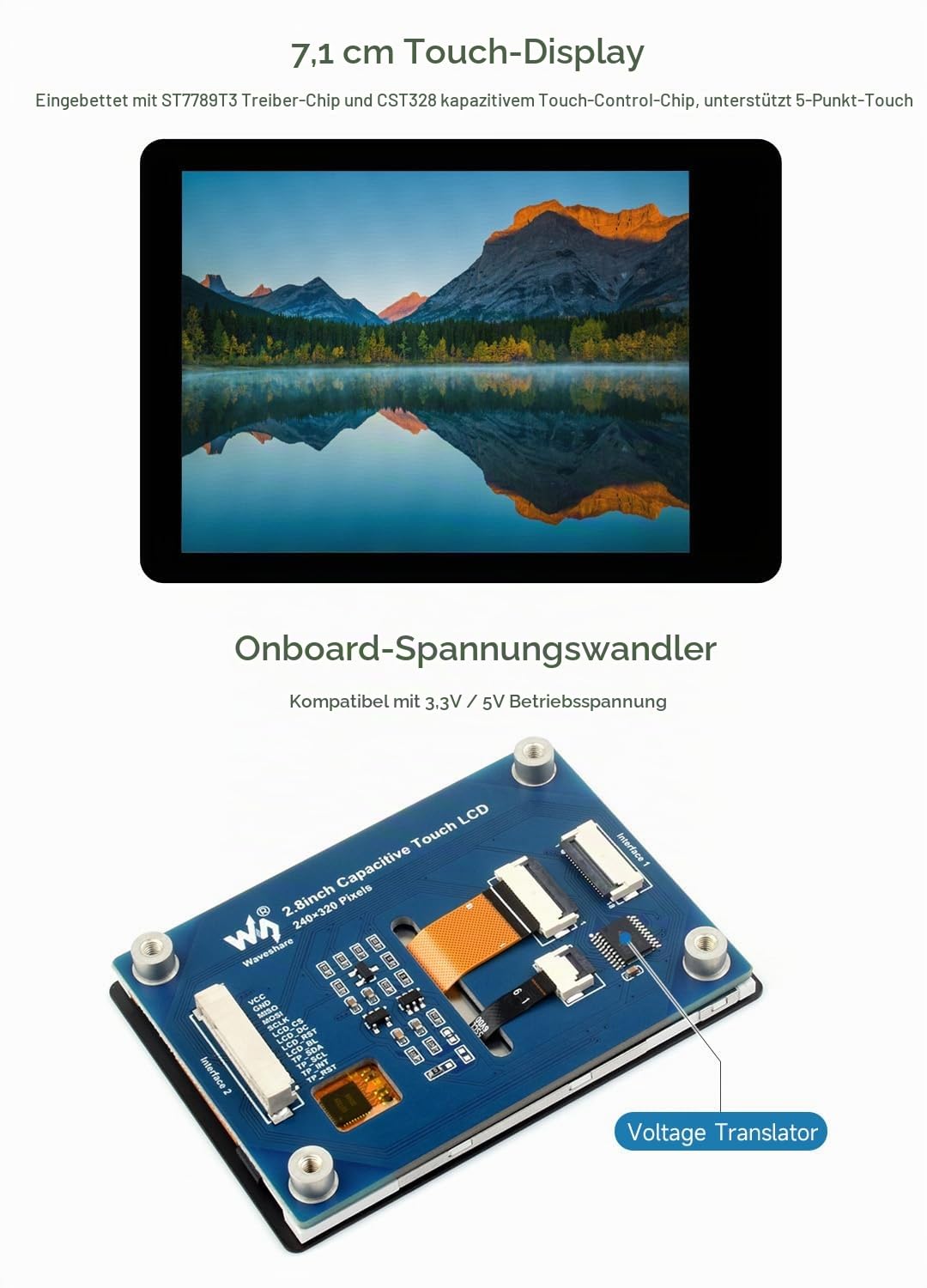 waveshare-2-8-zoll-lcd-display-modul-240x320-mit-kapazitivem-touch-f-r-raspberry image 5
