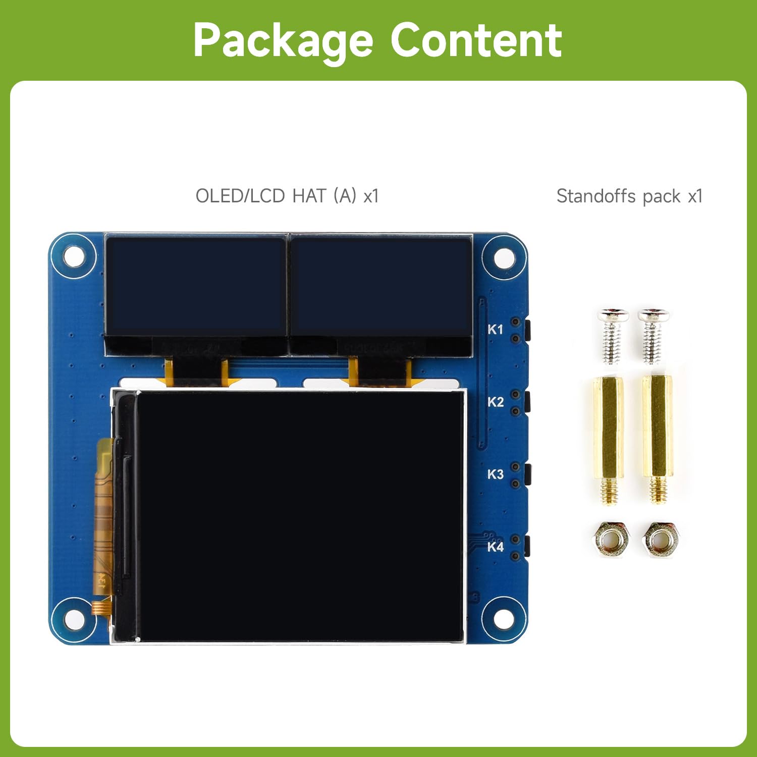 waveshare-oled-lcd-hat-f-r-raspberry-pi-mit-2-zoll-ips-2x-0-96-zoll-oled image 2