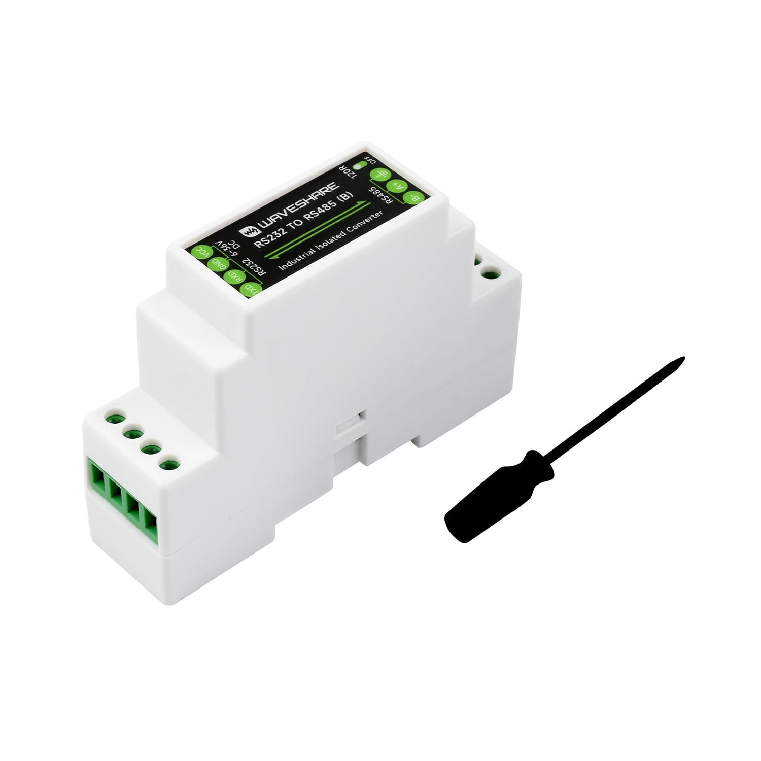 waveshare-rs232-zu-rs485-konverter-b-aktiv-isoliert-mit-hutschienen-geh-use image 1