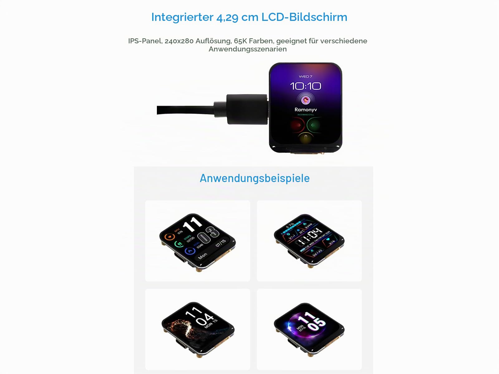 waveshare-esp32-s3-entwicklungsboard-mit-1-69-zoll-touch-lcd-240x280-wifi-blueto image 3