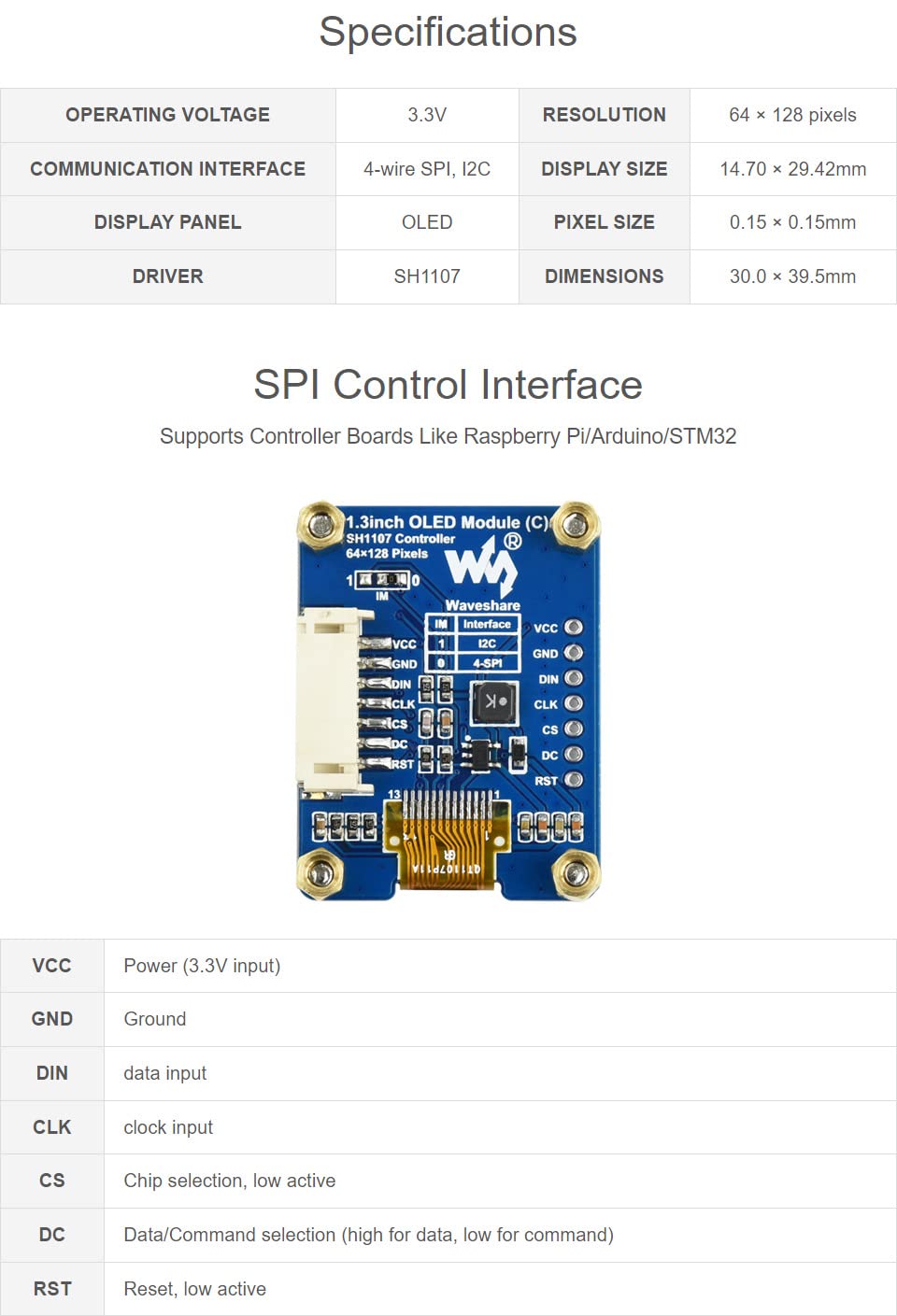 waveshare-1-3-zoll-oled-modul-64x128-schwarz-wei-mit-spi-i2c image 5