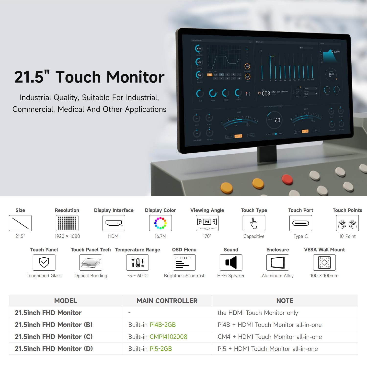 waveshare-21-5-zoll-kapazitiver-touch-monitor-full-hd-ips-mit-raspberry-pi-4b-2g image 3