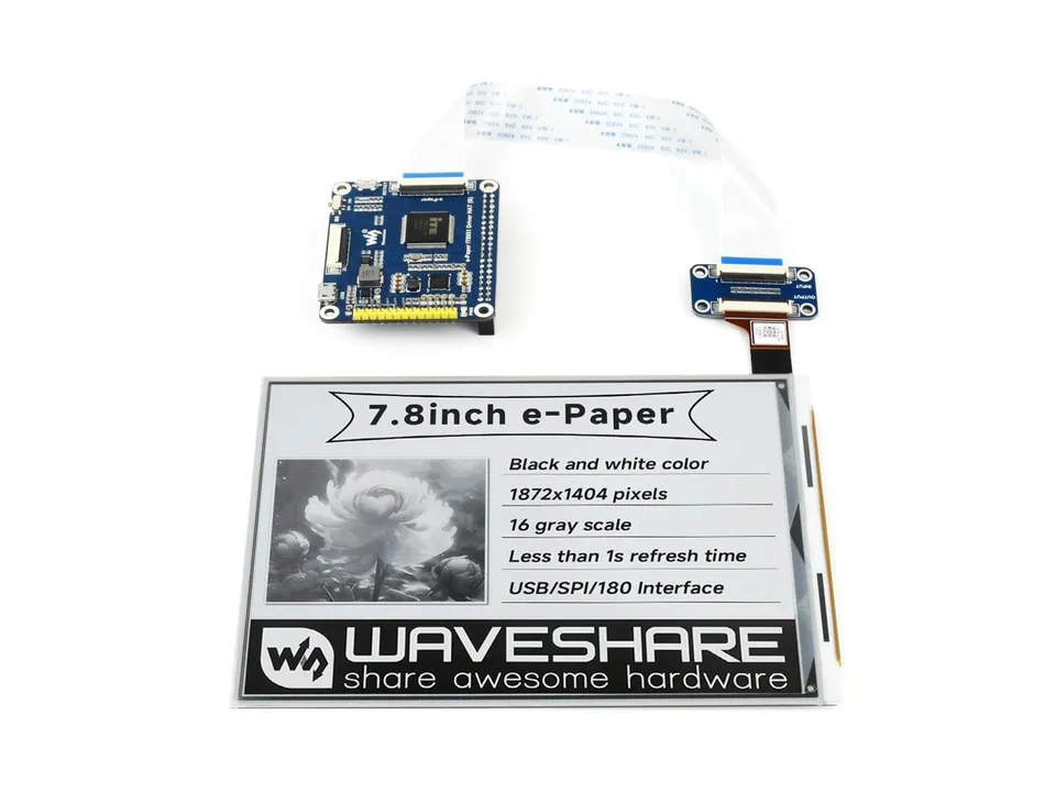 waveshare-7-8-zoll-e-ink-display-hat-1872x1404-f-r-raspberry-pi-mit-partial-refr image 1