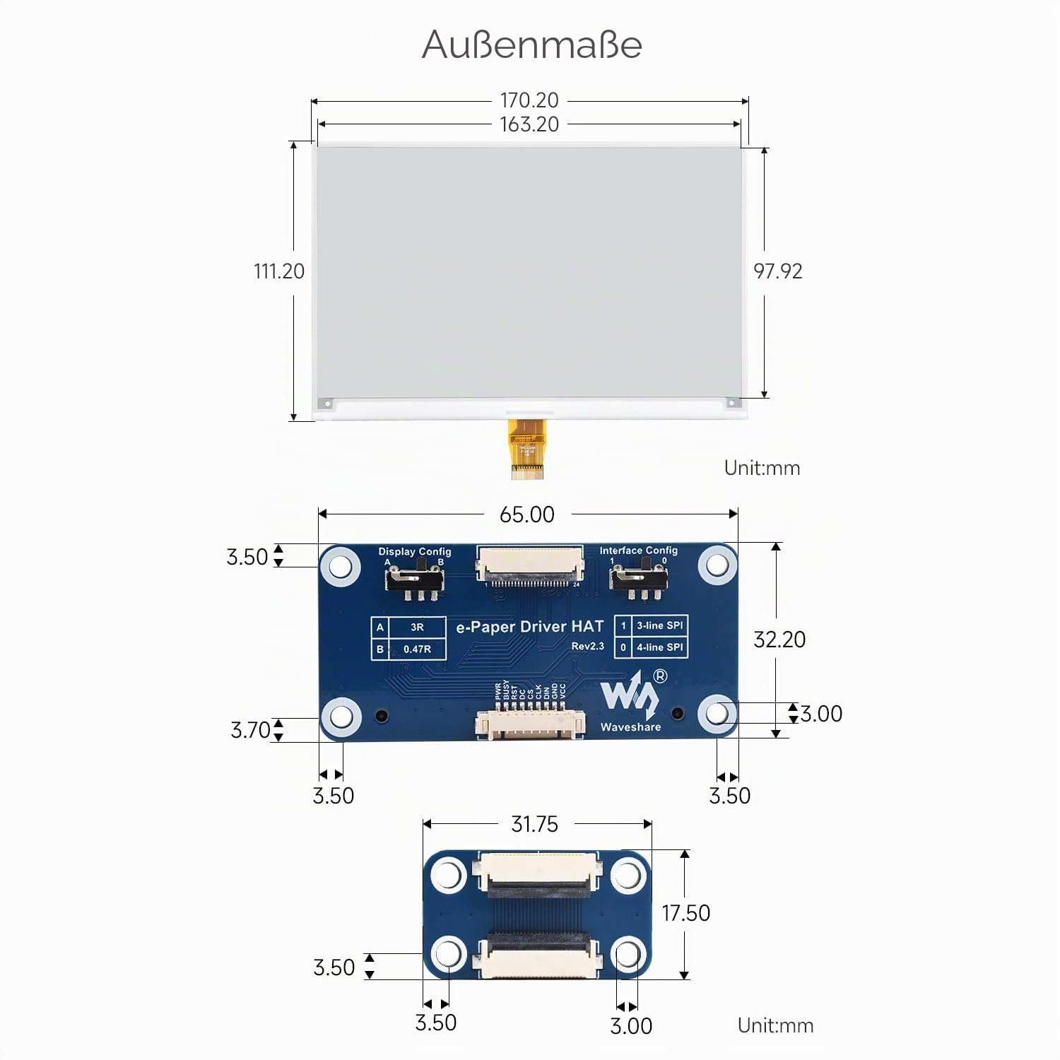 waveshare-7-5-zoll-e-paper-hat-display-800x480-schwarz-wei-f-r-raspberry-pi image 3