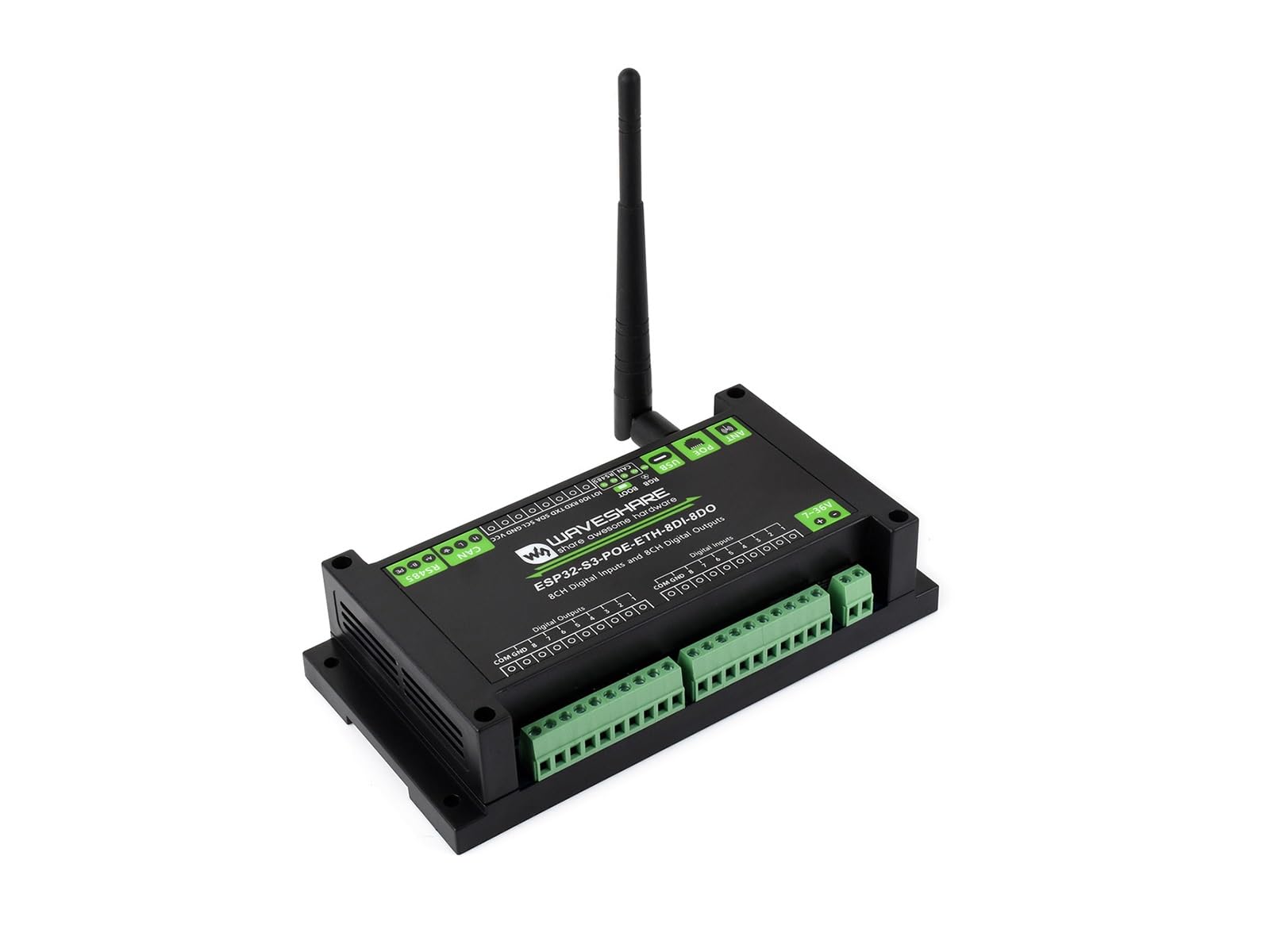 waveshare-industrial-esp32-s3-8-kanal-controller-di-do-mit-wifi-bt-rs485-can-eth image 1