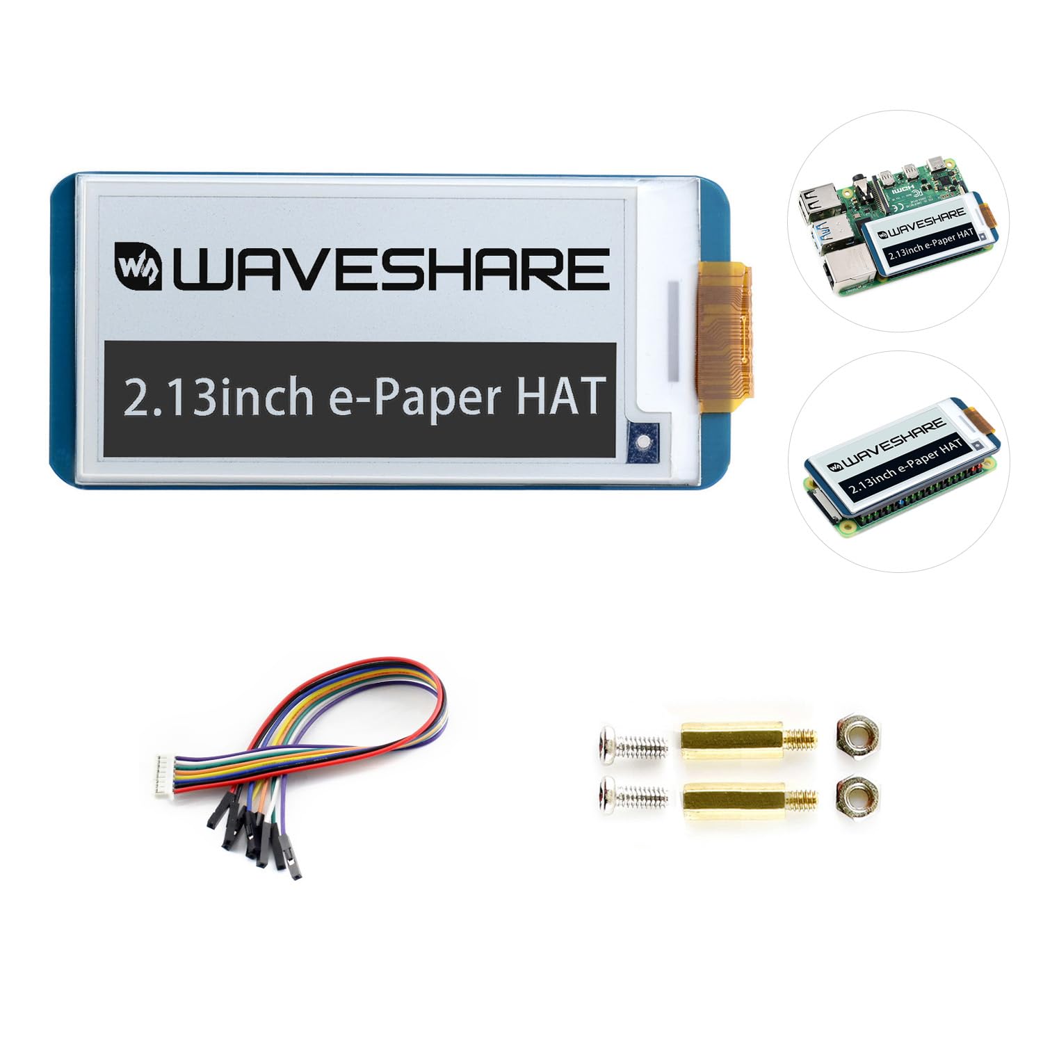 waveshare-2-13-zoll-e-paper-display-hat-250x122-spi-e-ink-modul-f-r-raspberry-pi image 1