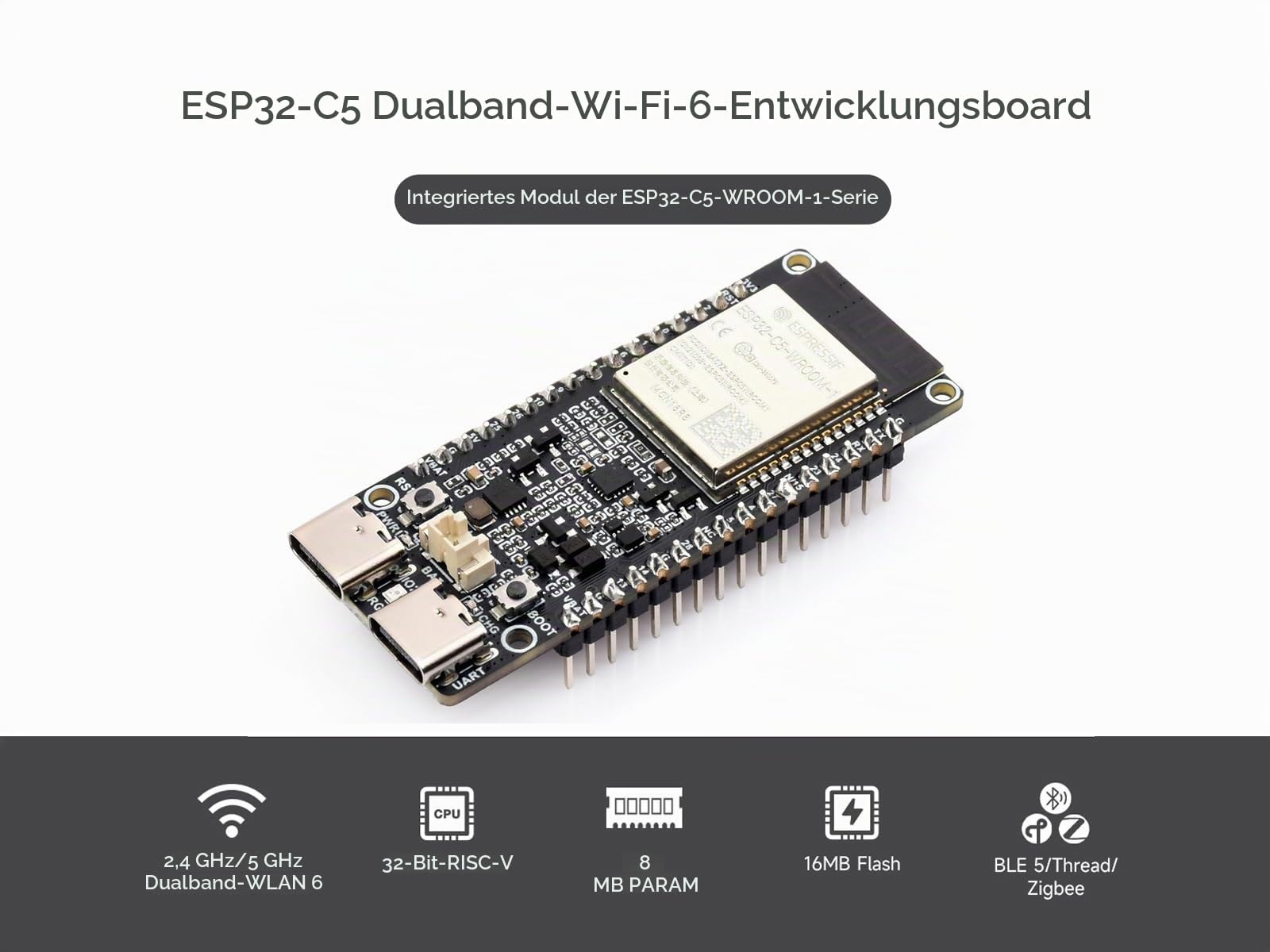 waveshare-esp32-c5-dual-band-wi-fi-6-entwicklungsboard-esp32-c5-wroom-1-risc-v-2 image 2
