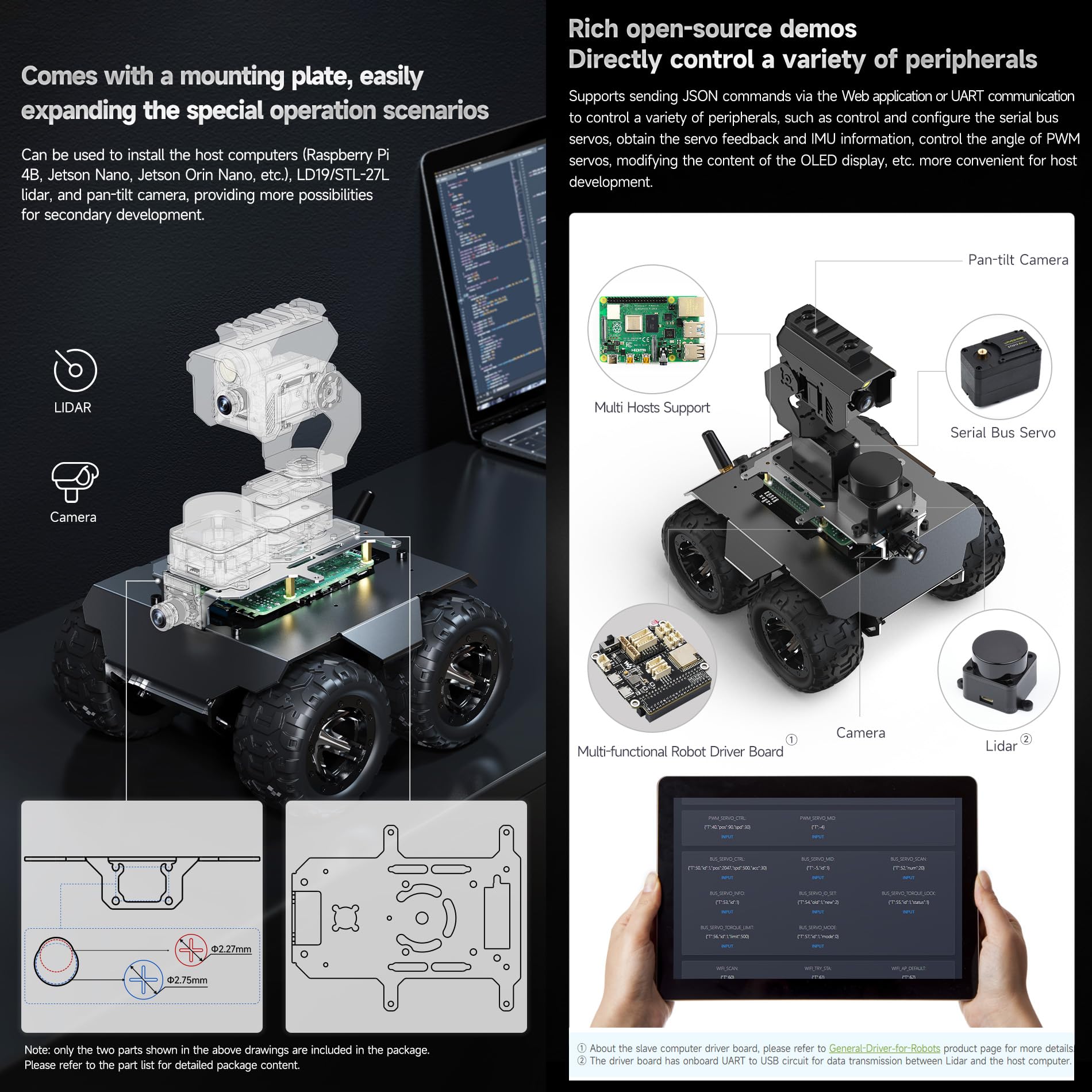 waveshare-wave-rover-4wd-roboter-chassis-full-metal-mit-esp32-ups-und-oled image 6