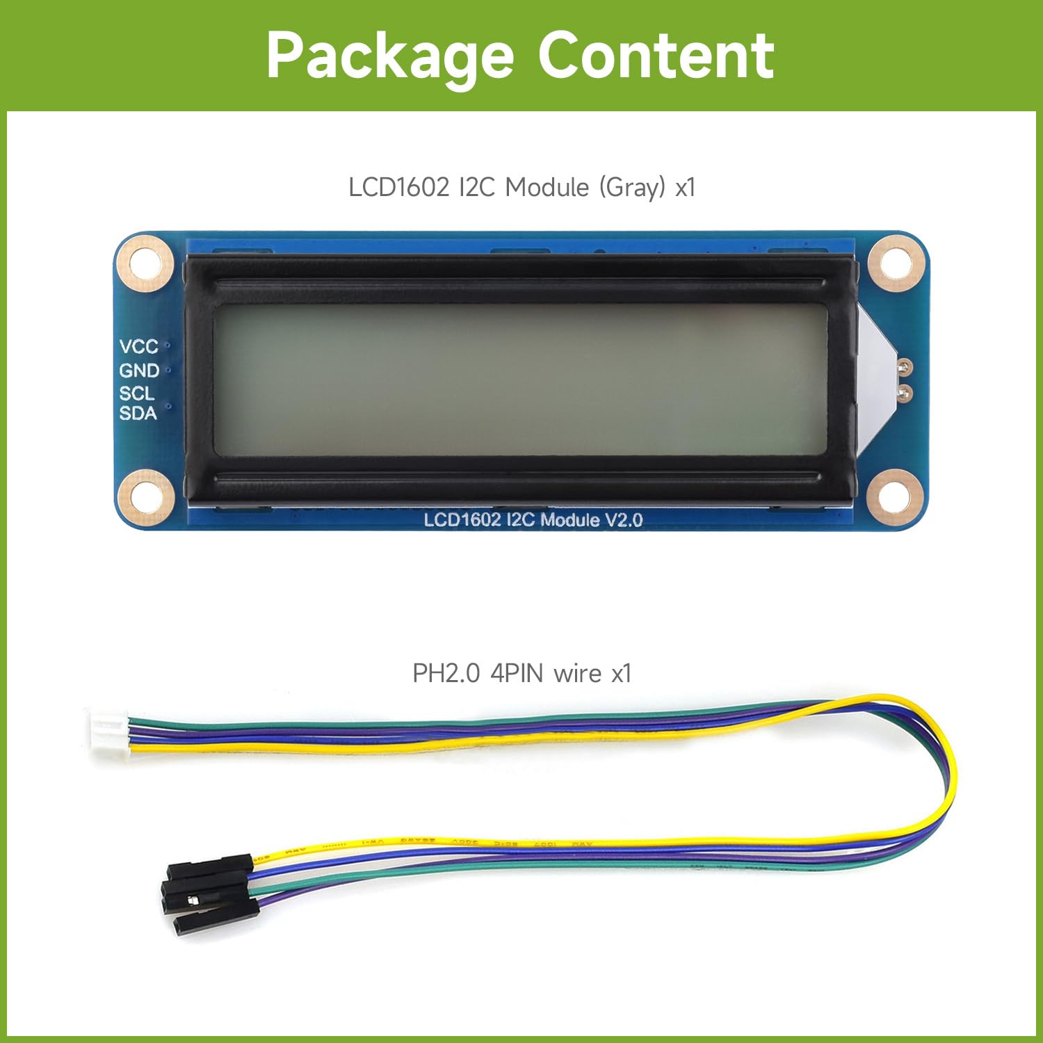 waveshare-lcd1602-i2c-modul-32-zeichen-display-grau-3-3v-5v image 2
