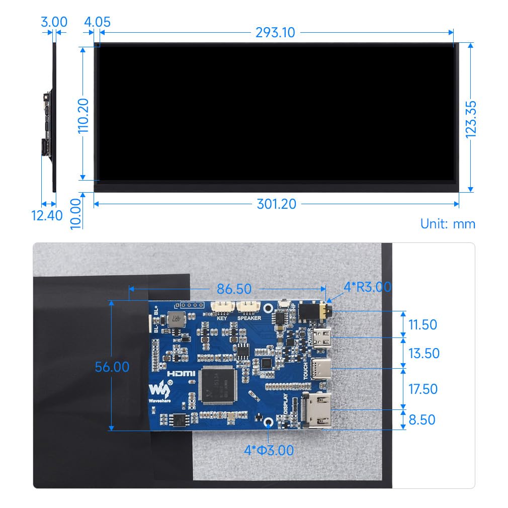 waveshare-12-3-zoll-1920x720-kapazitives-touch-control-panel-ips-monitor-mit-typ image 3