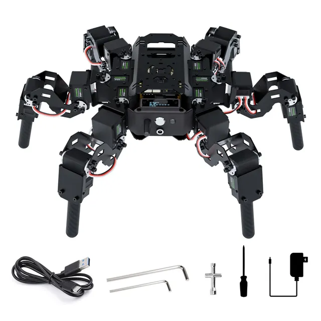 waveshare-18-dof-hexapod-bionischer-laufroboter-bausatz-open-source-esp32-stem-l image 1