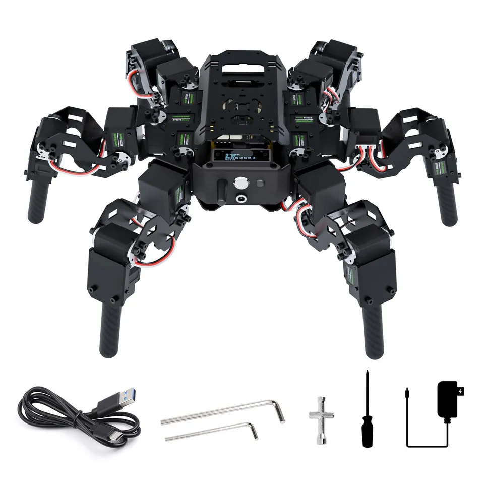waveshare-18-dof-hexapod-bionischer-laufroboter-bausatz-open-source-esp32-stem-l image 1