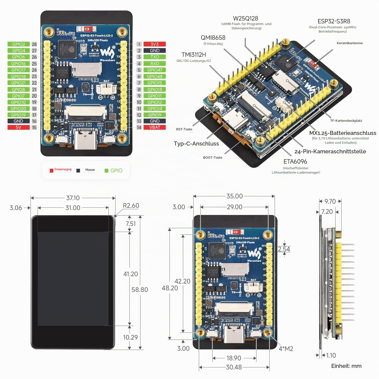 waveshare-esp32-s3-2-zoll-touch-display-entwicklungsboard-240x320-ips-5mp-kamera image 7